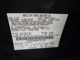 2011 Ford Taurus Limited with VIN 1FAHP2FW0BG147778, listed as a IAAI auction lot 42666687 with 283,665 mi miles and . Bid and sale history available at DreamBid. Image 36.