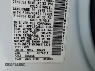 2017 Infiniti QX70 with VIN JN8CS1MW3HM411378, listed as a Copart auction lot 50746075 with 36,738 mi miles and Salvage title. Bid and sale history available at DreamBid. Image 15.