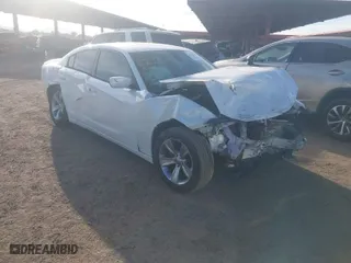 2015 Dodge Charger SE with VIN 2C3CDXBG5FH879783, listed as a IAAI auction lot 41500193 with 83,386 mi miles. Bid and sale history available at carsss.com. Image 1.
