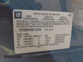 2006 Cadillac SRX z VIN 1GYEE637960139730, wystawiony jako IAAI lot #42086748 z przebiegiem 232 645 mil mil oraz . Historia ofert i sprzedaży dostępna na DreamBid. Obrazek 9.