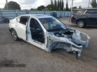 2024 Infiniti Q50 Red Sport 400 with VIN JN1FV7DP5RM660054, listed as a Copart auction lot 80752794 with Not Provided miles and Non Repairable. Bid and sale history available at DreamBid. Image 4.