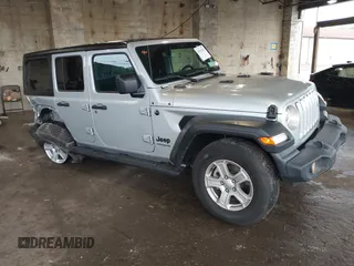 2022 Jeep Wrangler Unlimited Sport S with VIN 1C4HJXDG6NW144396, listed as a IAAI auction lot 42362283 with 19,854 mi miles and . Bid and sale history available at DreamBid. Image 1.