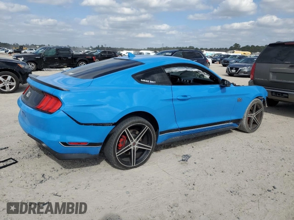 2022 Ford Mustang Mach 1 with VIN 1FA6P8R0XN5551110, listed as a Copart auction lot 43288855 with Not provided miles and Salvage title. Bid and sale history available at DreamBid. Image 3.