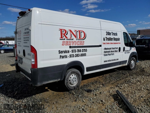 2023 Ram ProMaster Cargo with VIN 3C6MRVJG5PE530120, listed as a Copart auction lot 45727275 with 53,871 mi miles and Salvage Title. Bid and sale history available at DreamBid. Image 3.