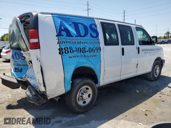 2020 Chevrolet Express Cargo Van with VIN 1GCWGAFP4L1213175, listed as a Copart auction lot 52232035 with 107,999 mi miles and Non Repairable. Bid and sale history available at carsss.com. Image 3.