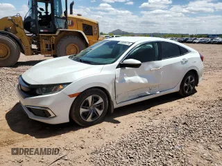 2019 Honda Civic Sedan LX with VIN 19XFC2F60KE027623, listed as a Copart auction lot 53839175 with 104,820 mi miles and Salvage Title. Bid and sale history available at carsss.com. Image 1.