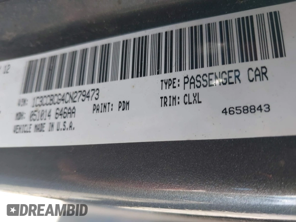 2012 Chrysler 200 Limited with VIN 1C3CCBCG4CN279473, listed as a IAAI auction lot 41983534 with 115,018 mi miles. Bid and sale history available at carsss.com. Image 9.