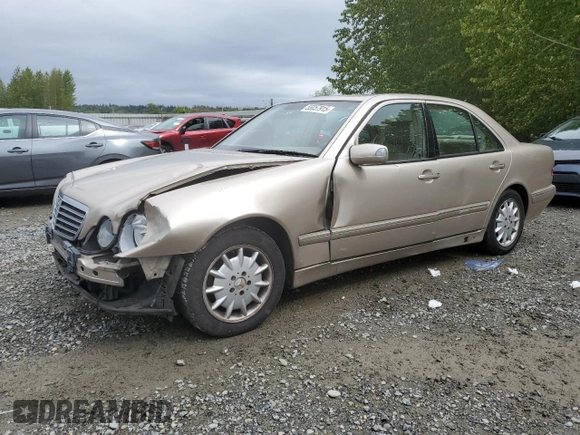 2001 Mercedes-Benz E-Class with VIN WDBJF65J51B378052, listed as a Copart auction lot 55057915 with 228,896 mi miles and Salvage Title. Bid and sale history available at carsss.com. Image 1.