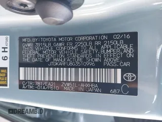 2016 Toyota Prius Four with VIN JTDKARFU8G3510996, listed as a IAAI auction lot 41406304 with 118,526 mi miles and . Bid and sale history available at DreamBid. Image 9.