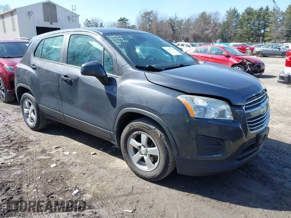 2016 Chevrolet Trax LS with VIN 3GNCJNSB1GL157935, listed as a IAAI auction lot 41807098 with 122,228 mi miles. Bid and sale history available at carsss.com. Image 1.