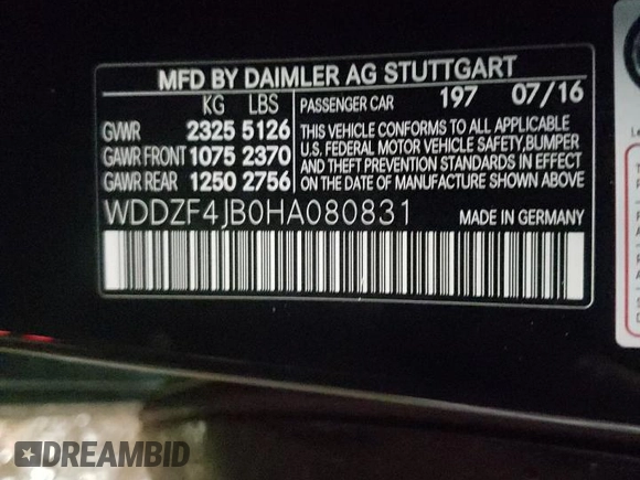 2017 Mercedes-Benz E-Class E 300 Luxury with VIN WDDZF4JB0HA080831, listed as a Copart auction lot 37056263 with 50,173 mi miles. Bid and sale history available at carsss.com. Image 13.