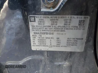 2015 Chevrolet Captiva Sport LS with VIN 3GNAL2EK8FS510848, listed as a IAAI auction lot 41441846 with 86,582 mi miles and . Bid and sale history available at carsss.com. Image 9.