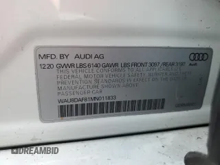 2021 Audi A8 with VIN WAU8DAF81MN011833, listed as a Copart auction lot 74031874 with 53,125 mi miles and Non Repairable. Bid and sale history available at carsss.com. Image 13.