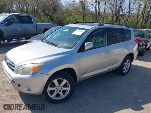 2007 Toyota RAV4 Limited with VIN JTMBD31V575101170, listed as a IAAI auction lot 42031400 with 180,415 mi miles. Bid and sale history available at carsss.com. Image 2.
