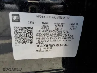 2021 Cadillac CT5 V-Series with VIN 1G6DR5RWXM0148046, listed as a Copart auction lot 80179113 with 20,919 mi miles. Bid and sale history available at carsss.com. Image 12.
