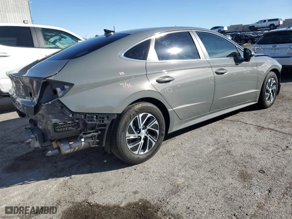 2023 Hyundai Sonata Hybrid Blue with VIN KMHL24JJ1PA061430, listed as a Copart auction lot 45979315 with 18,048 mi miles and Salvage Title. Bid and sale history available at carsss.com. Image 3.