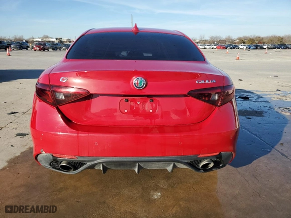 2019 Alfa Romeo Giulia with VIN ZARFANAN9K7611613, listed as a Copart auction lot 88749595 with 0 mi miles and Non Repairable. Bid and sale history available at carsss.com. Image 6.