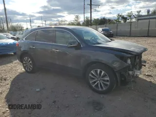 2016 Acura MDX w/Tech with VIN 5FRYD4H40GB024685, listed as a Copart auction lot 53090305 with 104,105 mi miles and Salvage Title. Bid and sale history available at carsss.com. Image 4.