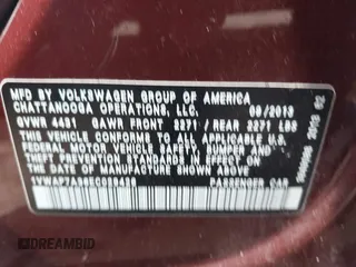 2014 Volkswagen Passat S с VIN 1VWAP7A36EC029426, выставлен на аукционе IAAI как лот 42271284 с пробегом 129 767 миль миль и . История ставок и продаж доступна на DreamBid. Изображение 9.