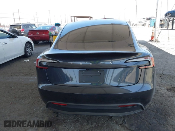 2025 Tesla Model 3 Long Range with VIN 5YJ3E1EA5SF978214, listed as a IAAI auction lot 42525444 with 6,489 mi miles and . Bid and sale history available at DreamBid. Image 17.