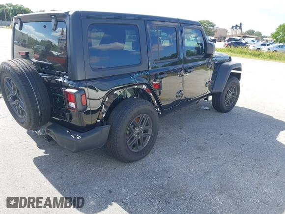 2024 Jeep Wrangler Sport S with VIN 1C4PJXDG7RW325735, listed as a IAAI auction lot 41309348 with 3,577 mi miles and . Bid and sale history available at DreamBid. Image 4.