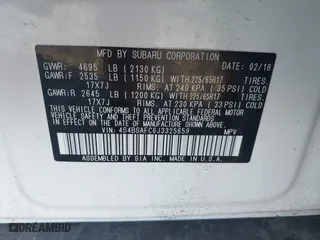 2018 Subaru Outback Premium with VIN 4S4BSAFC6J3325659, listed as a IAAI auction lot 41528086 with 111,428 mi miles. Bid and sale history available at carsss.com. Image 9.