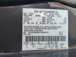 2007 Ford Explorer Eddie Bauer с VIN 1FMEU64E87UA42370, выставлен на аукционе IAAI как лот 42209133 с пробегом 156 223 миль миль и . История ставок и продаж доступна на DreamBid. Изображение 9.
