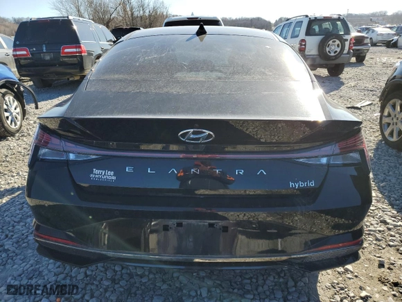 2021 Hyundai Elantra Hybrid Limited with VIN KMHLN4AJ5MU006108, listed as a Copart auction lot 82305844 with 67,757 mi miles and Non Repairable. Bid and sale history available at carsss.com. Image 6.