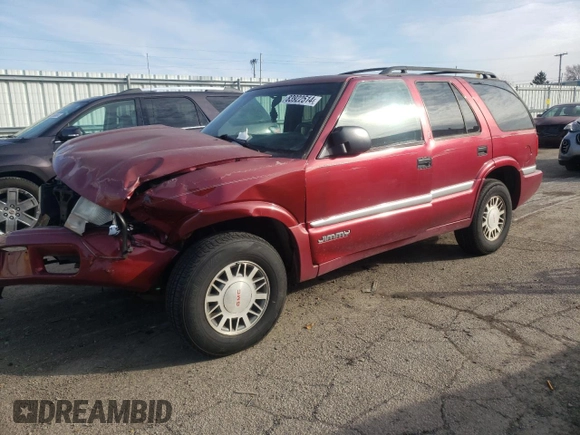 2001 GMC Jimmy SLE with VIN 1GKDT13W912185013, listed as a Copart auction lot 83922514 with 0 mi miles and Salvage Title. Bid and sale history available at carsss.com. Image 1.