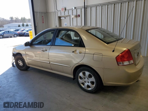 2009 Kia Spectra EX with VIN KNAFE222395665848, listed as a Copart auction lot 51017925 with 30,186 mi miles and Salvage Title. Bid and sale history available at DreamBid. Image 2.