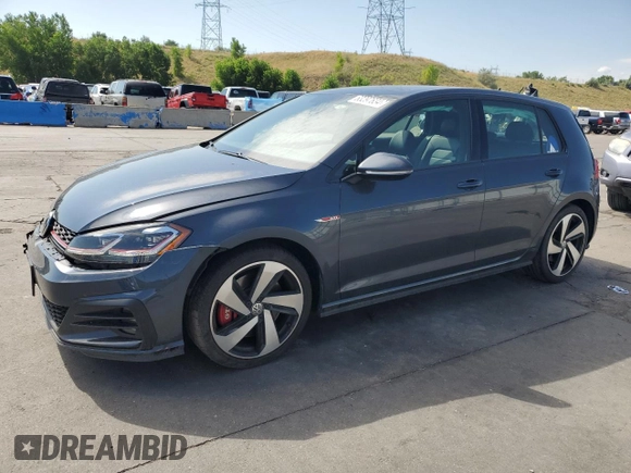 2019 Volkswagen Golf GTI S with VIN 3VW6T7AU2KM022686, listed as a Copart auction lot 63297634 with 25,586 mi miles and Salvage Title. Bid and sale history available at carsss.com. Image 1.