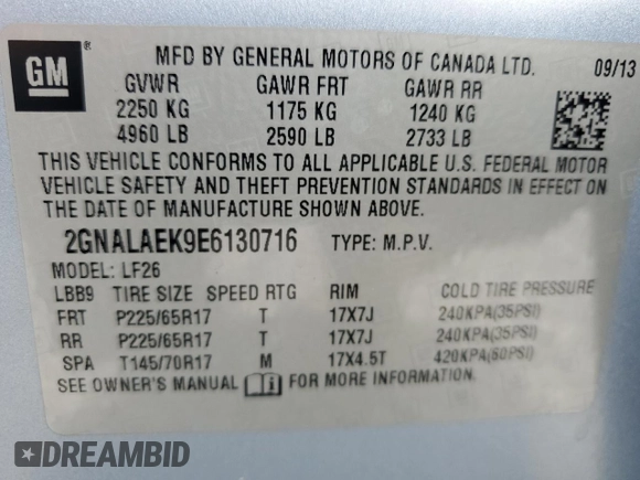 2014 Chevrolet Equinox LS z VIN 2GNALAEK9E6130716, wystawiony jako Copart lot #61791115 z przebiegiem 196 715 mil mil oraz Czysty tytuł • Clean title. Historia ofert i sprzedaży dostępna na DreamBid. Obrazek 13.