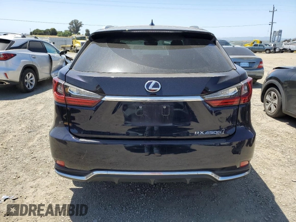 2020 Lexus RX 450h z VIN 2T2HGMDA5LC050679, wystawiony jako Copart lot #58311525 z przebiegiem 51 377 mil mil oraz Szkoda całkowita • Salvage title. Historia ofert i sprzedaży dostępna na DreamBid. Obrazek 6.