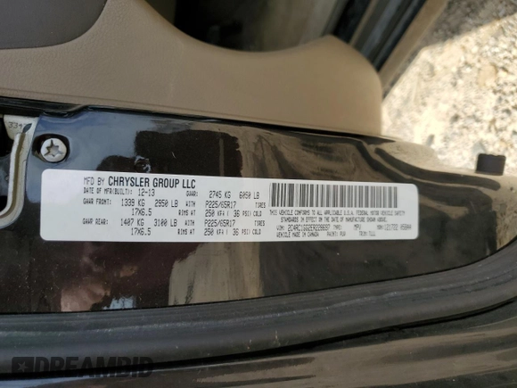 2014 Chrysler Town & Country Limited with VIN 2C4RC1GG2ER228697, listed as a Copart auction lot 43359615 with 144,579 mi miles and Salvage Title. Bid and sale history available at DreamBid. Image 13.