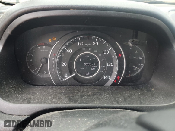 2012 Honda CR-V EX-L with VIN 2HKRM4H75CH602372, listed as a Copart auction lot 58810095 with 93,311 mi miles and Salvage title. Bid and sale history available at DreamBid. Image 9.