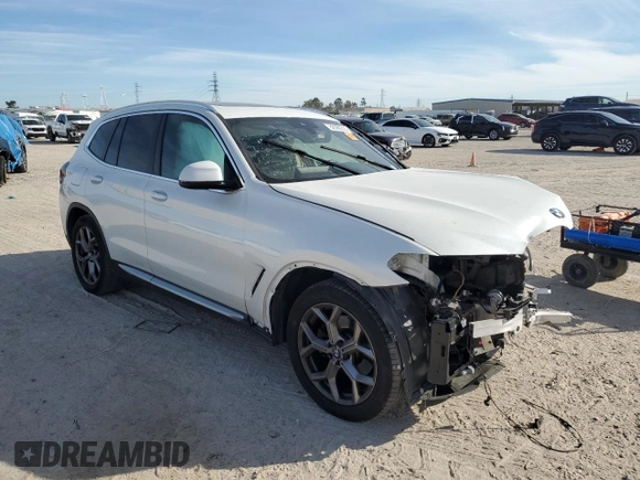 2022 BMW X3 xDrive30i with VIN 5UX53DP07N9M13593, listed as a Copart auction lot 82590314 with Not Provided miles and Salvage Title. Bid and sale history available at DreamBid. Image 4.