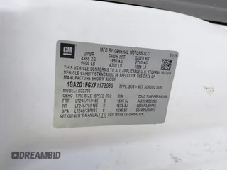 2015 Chevrolet Express Passenger LT z VIN 1GAZG1FGXF1172030, wystawiony jako IAAI lot #41510865 z przebiegiem 297 473 mil mil oraz . Historia ofert i sprzedaży dostępna na DreamBid. Obrazek 9.