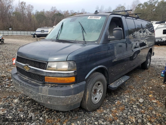 2019 Chevrolet Express Passenger LT with VIN 1GAZGPFG8K1239723, listed as a Copart auction lot 80078994 with 0 mi miles and Salvage Title. Bid and sale history available at carsss.com. Image 1.
