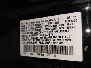 2015 Honda Odyssey Touring Elite with VIN 5FNRL5H97FB124565, listed as a IAAI auction lot 42358412 with 206,444 mi miles and . Bid and sale history available at DreamBid. Image 9.