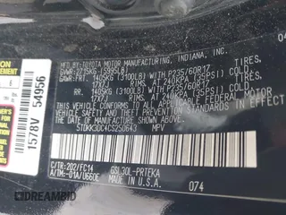 2012 Toyota Sienna LE AAS with VIN 5TDKK3DC4CS250643, listed as a IAAI auction lot 42151241 with 166,176 mi miles and . Bid and sale history available at DreamBid. Image 9.