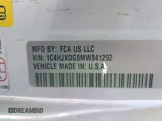 2021 Jeep Wrangler Unlimited Sport S with VIN 1C4HJXDG8MW841292, listed as a IAAI auction lot 41431503 with Not Provided miles and . Bid and sale history available at DreamBid. Image 9.