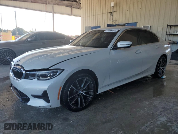 2022 BMW 3 Series 330i with VIN 3MW5R1J08N8C44151, listed as a Copart auction lot 85958404 with 28,213 mi miles and Salvage Title. Bid and sale history available at carsss.com. Image 1.