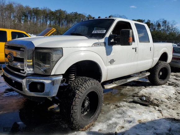 2015 Ford Super Duty F-250 SRW Lariat with VIN 1FT7W2BT9FEA20405, listed as a Copart auction lot 87829385 with NaN miles and Salvage Title. Bid and sale history available at carsss.com. Image 1.