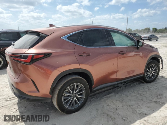 2025 Lexus NX 350 Premium with VIN 2T2GGCEZ6SC076703, listed as a Copart auction lot 54664795 with 4,188 mi miles and Salvage title. Bid and sale history available at DreamBid. Image 3.