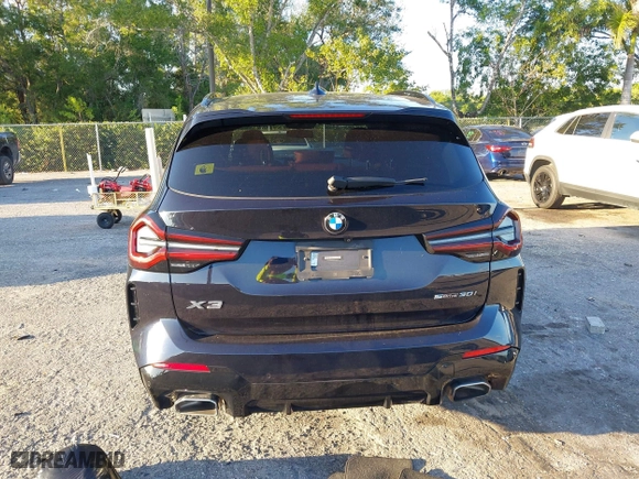 2022 BMW X3 sDrive30i with VIN 5UX43DP01N9K44411, listed as a IAAI auction lot 41904786 with 69,749 mi miles. Bid and sale history available at carsss.com. Image 16.