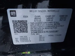 2024 Chevrolet Traverse FWD LS with VIN 1GNEREKS7RJ153187, listed as a IAAI auction lot 41419300 with 5,559 mi miles. Bid and sale history available at carsss.com. Image 9.