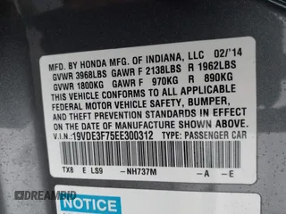 2014 Acura ILX Hybrid Technology z VIN 19VDE3F75EE300312, wystawiony jako IAAI lot #41608572 z przebiegiem 126 974 mil mil oraz . Historia ofert i sprzedaży dostępna na DreamBid. Obrazek 9.