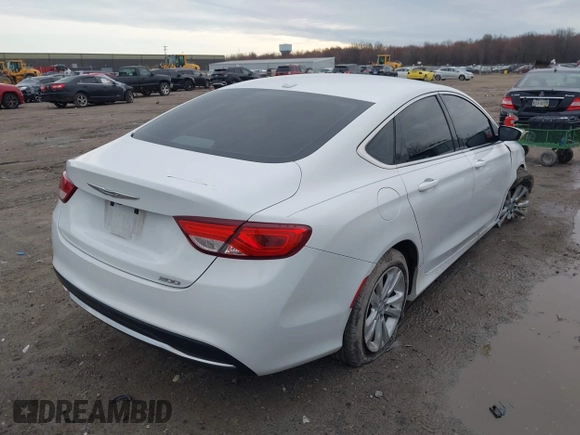 2015 Chrysler 200 Limited with VIN 1C3CCCAB8FN675942, listed as a IAAI auction lot 41956660 with 121,441 mi miles. Bid and sale history available at carsss.com. Image 4.