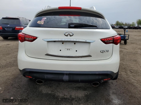 2017 Infiniti QX70 with VIN JN8CS1MW6HM410547, listed as a Copart auction lot 55071474 with 101,911 mi miles and Salvage Title. Bid and sale history available at carsss.com. Image 6.