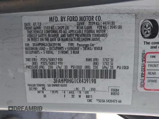 2012 Ford Fusion SE z VIN 3FAHP0HG1CR439198, wystawiony jako IAAI lot #42272610 z przebiegiem 151 249 mil mil oraz . Historia ofert i sprzedaży dostępna na DreamBid. Obrazek 9.